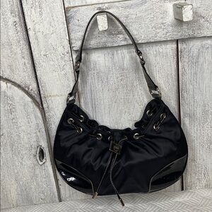 Vintage 90s Y2K Mini Small Black Shoulder Bag Purse Preppy Chaps Ralph Lauren